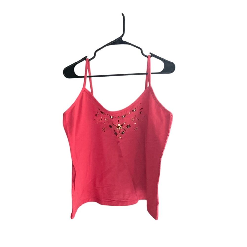 Lane Bryant‎ Women's Pink 16/18 Embellished Y2K Cami Top Vintage